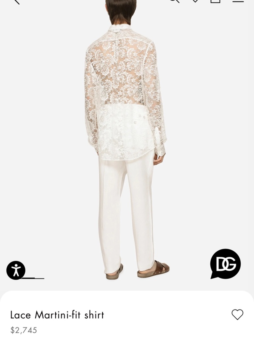 Dolce & Gabbana White Floral “Lace Martini-Fit” Button-Up Shirt - Picture 10 of 10